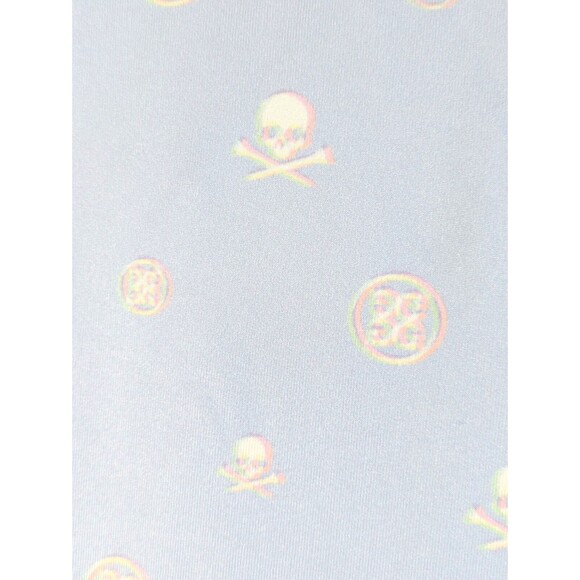 G/FORE Golf Polo Mens S Blue Skulls Crossbones Print Performance Stretch NEW - Picture 8 of 11